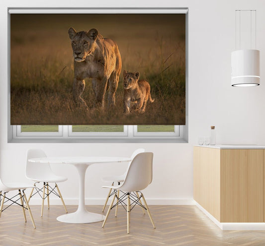 Lioness with Cub Printed Picture Photo Roller Blind - 1X1722593 - Art Fever - Art Fever