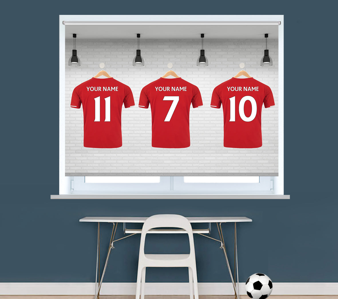 Liverpool Red Your Name Football Kit Printed Picture Photo Roller Blind  - RB1292