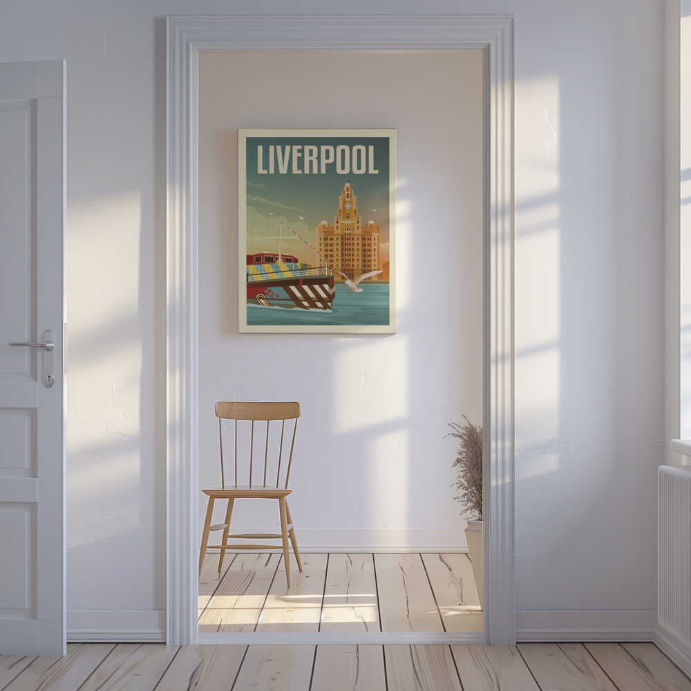 Liverpool Liver Building Travel Print Canvas Print Wall Art 1X2666101 - ART FEVER - Art Fever