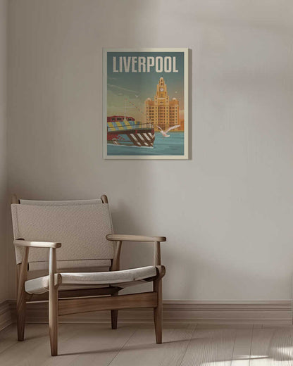 Liverpool Liver Building Travel Print Canvas Print Wall Art 1X2666101 - ART FEVER - Art Fever