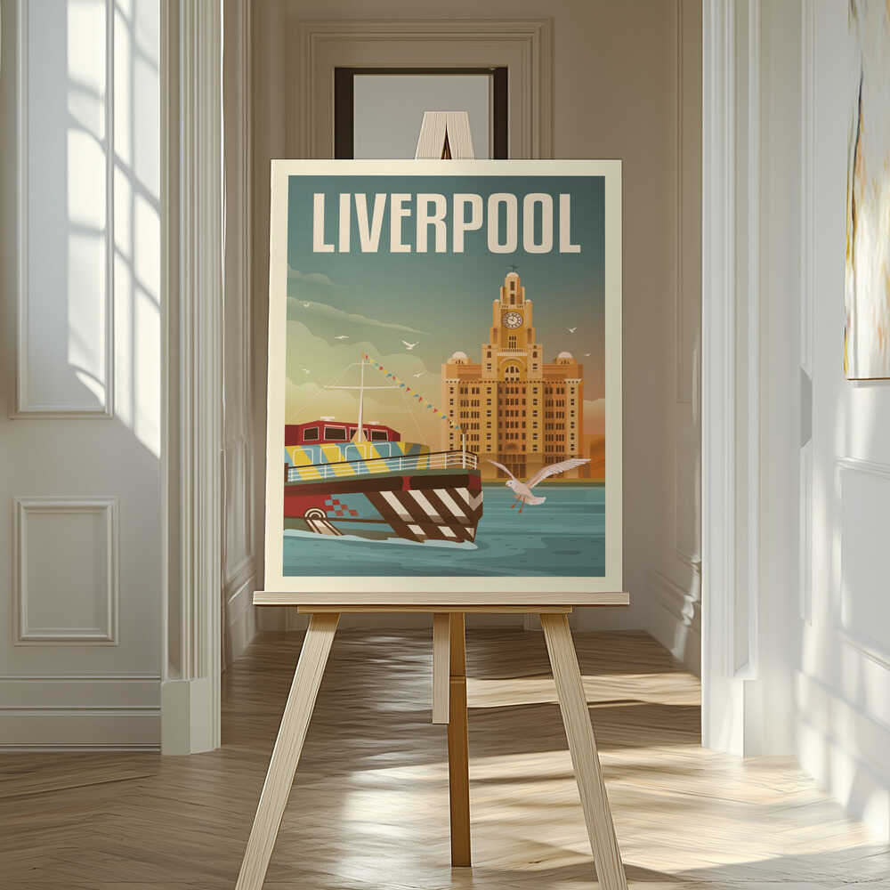 Liverpool Liver Building Travel Print Canvas Print Wall Art 1X2666101 - ART FEVER - Art Fever