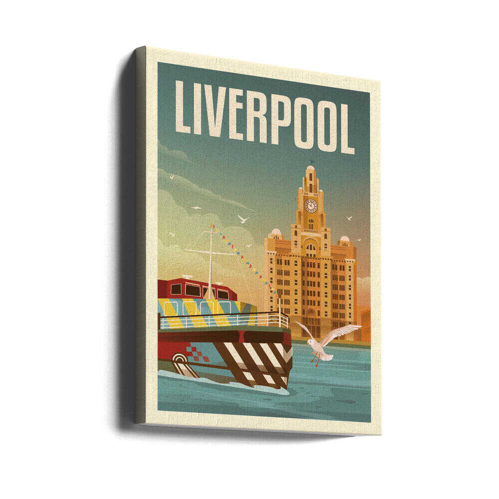 Liverpool Liver Building Travel Print Canvas Print Wall Art 1X2666101 - ART FEVER - Art Fever