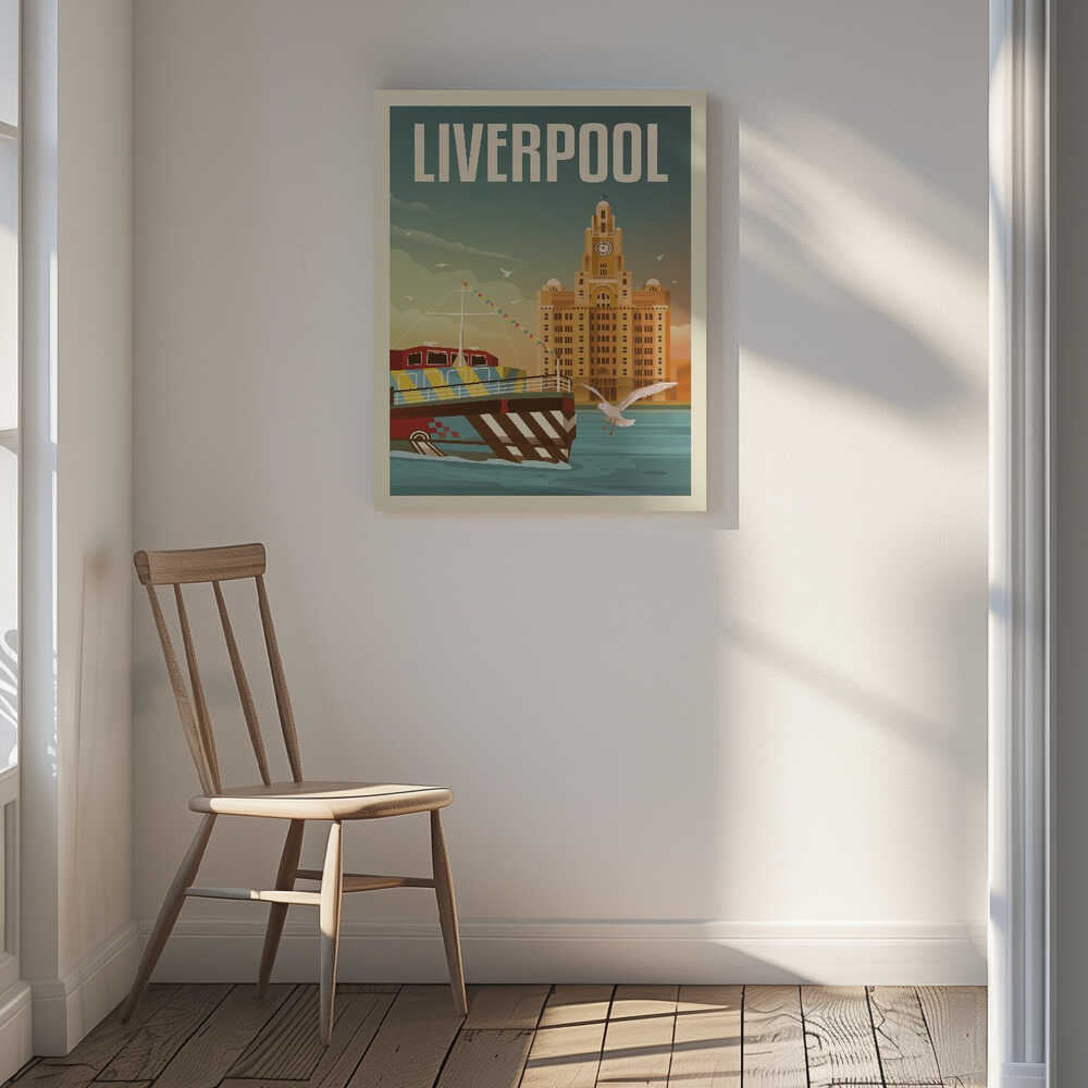 Liverpool Liver Building Travel Print Canvas Print Wall Art 1X2666101 - ART FEVER - Art Fever