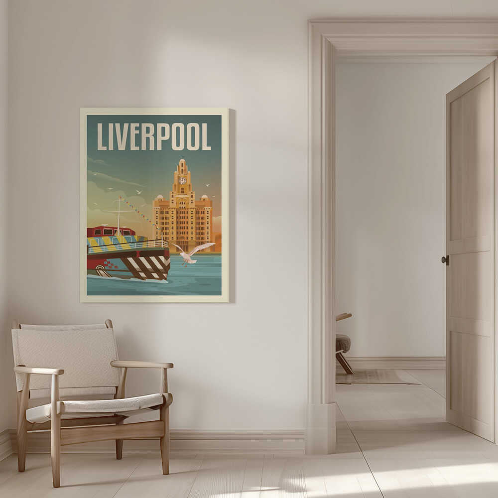 Liverpool Liver Building Travel Print Canvas Print Wall Art 1X2666101 - ART FEVER - Art Fever
