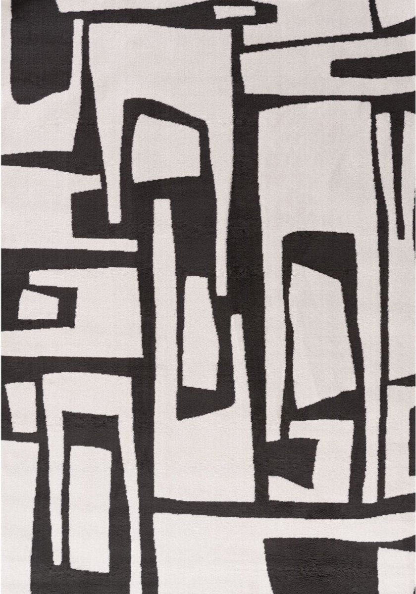 Loft Abstract Dark Grey Rug - The Rugs - Art Fever