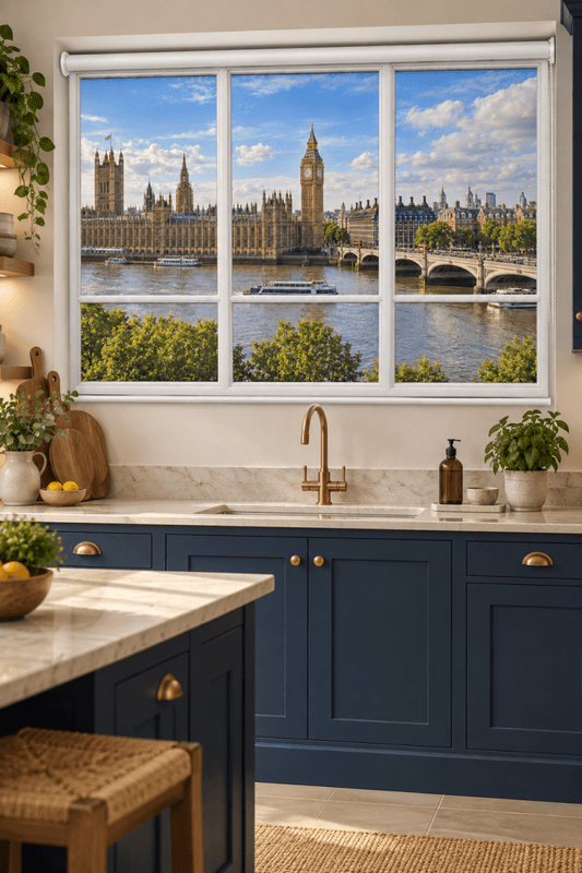 London Big Ben Westminster Faux Window View Printed Picture Roller Blind - RB1487 - Art Fever - Art Fever