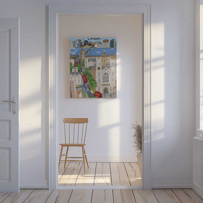 London City with View of the Thames River and Big Ben by Artist Carla Daly Canvas Print Wall Art 1X2896646 - ART FEVER - Art Fever