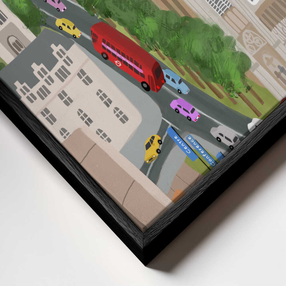 London City with View of the Thames River and Big Ben by Artist Carla Daly Canvas Print Wall Art 1X2896646 - ART FEVER - Art Fever