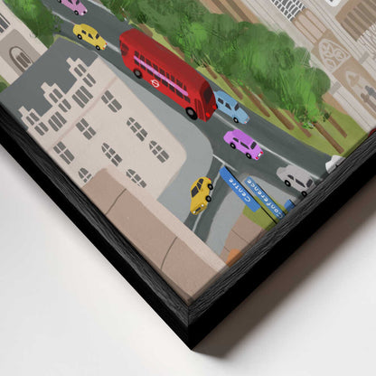 London City with View of the Thames River and Big Ben by Artist Carla Daly Canvas Print Wall Art 1X2896646 - ART FEVER - Art Fever