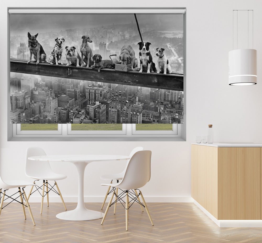 Lunch Atop a Skyscraper - Dog Edition Printed Picture Photo Roller Blind - 1X3432396 - Art Fever - Art Fever