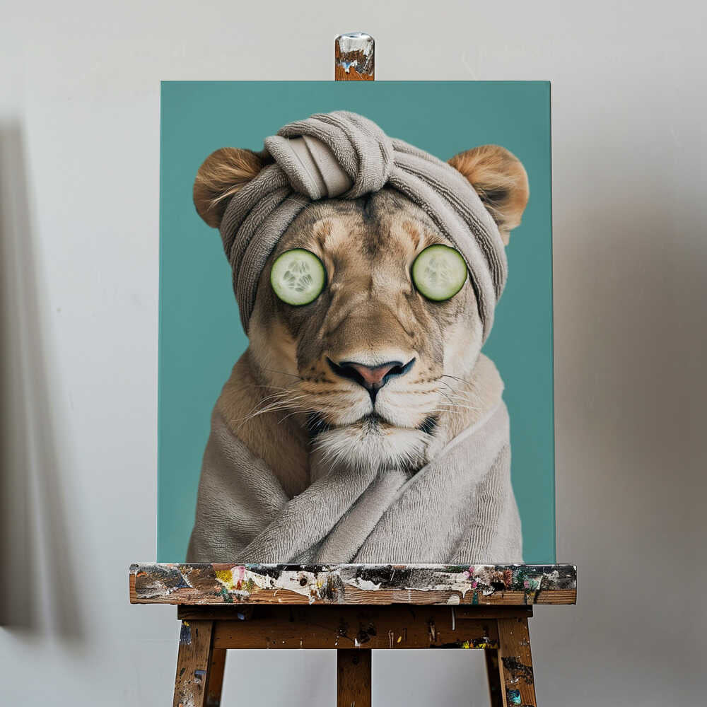 Luxury Lioness Canvas Print Wall Art 1X3063051 - ART FEVER - Art Fever