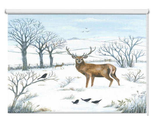 Winter Stag Printed Picture Photo Roller Blind - 1X2670030