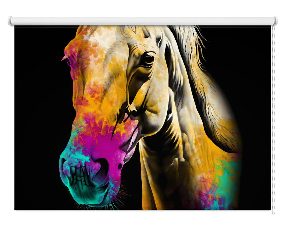 Horse Wild Tribal Illustration Art 07 Printed Picture Photo Roller Blind - 1X2779136