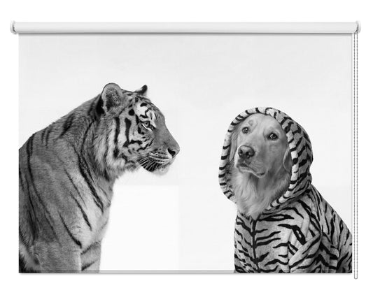 Tiger and Golden Printed Picture Photo Roller Blind - 1X3448900