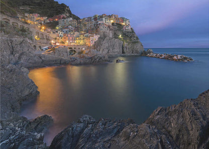 Manarola Coastal Evening Canvas Print Wall Art 1X1303363 - ART FEVER - Art Fever
