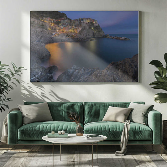 Manarola Coastal Evening Canvas Print Wall Art 1X1303363 - ART FEVER - Art Fever