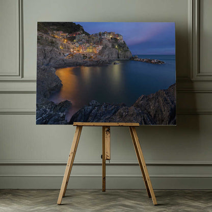 Manarola Coastal Evening Canvas Print Wall Art 1X1303363 - ART FEVER - Art Fever