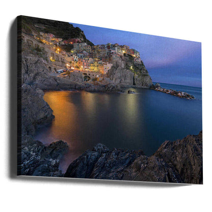 Manarola Coastal Evening Canvas Print Wall Art 1X1303363 - ART FEVER - Art Fever