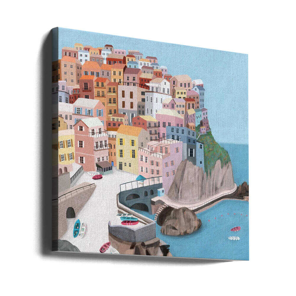 Manarola, Italy by Artist Carla Daly Canvas Print Wall Art 1X2897668 - ART FEVER - Art Fever