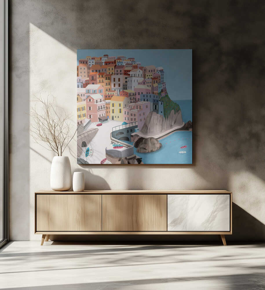 Manarola, Italy by Artist Carla Daly Canvas Print Wall Art 1X2897668 - ART FEVER - Art Fever