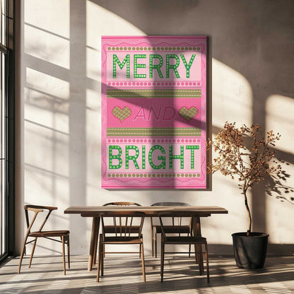 Merry and Bright Christmas Canvas Print Wall Art 1X3308377 - ART FEVER - Art Fever