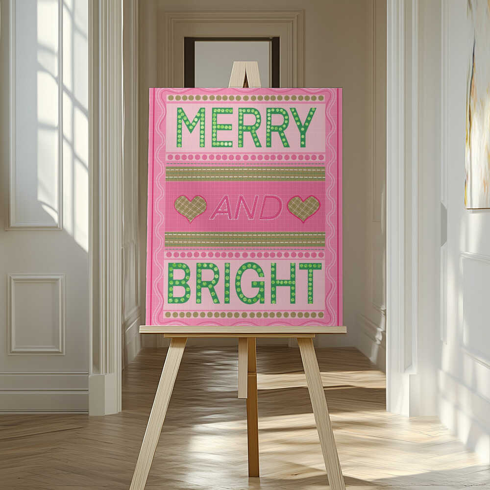 Merry and Bright Christmas Canvas Print Wall Art 1X3308377 - ART FEVER - Art Fever