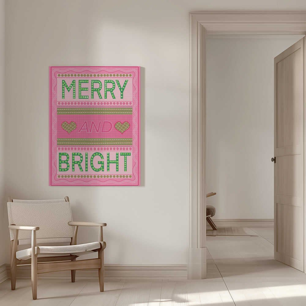 Merry and Bright Christmas Canvas Print Wall Art 1X3308377 - ART FEVER - Art Fever