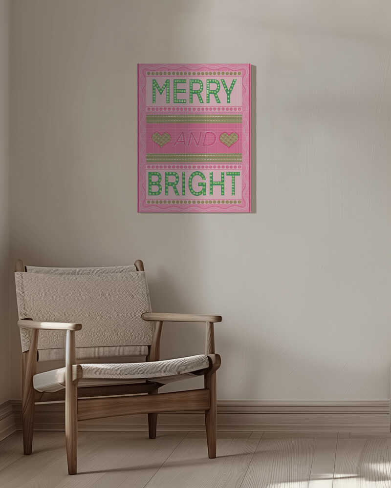 Merry and Bright Christmas Canvas Print Wall Art 1X3308377 - ART FEVER - Art Fever