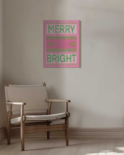 Merry and Bright Christmas Canvas Print Wall Art 1X3308377 - ART FEVER - Art Fever