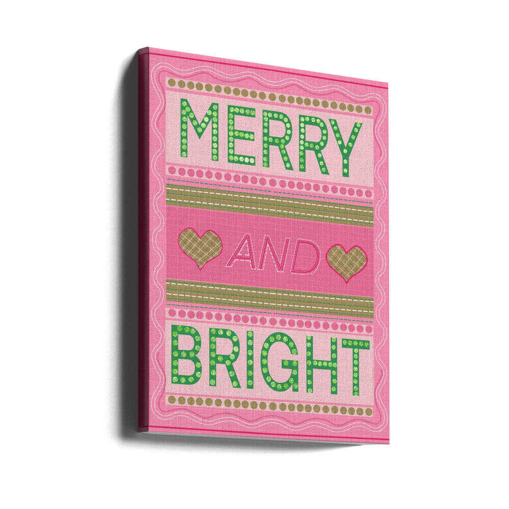 Merry and Bright Christmas Canvas Print Wall Art 1X3308377 - ART FEVER - Art Fever