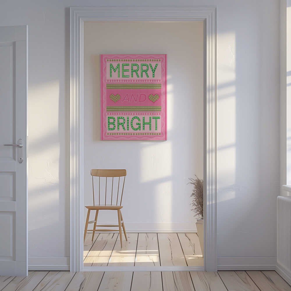 Merry and Bright Christmas Canvas Print Wall Art 1X3308377 - ART FEVER - Art Fever