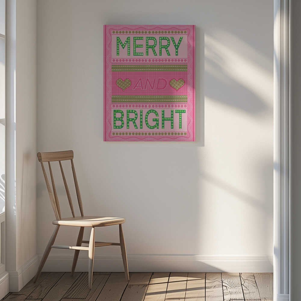 Merry and Bright Christmas Canvas Print Wall Art 1X3308377 - ART FEVER - Art Fever