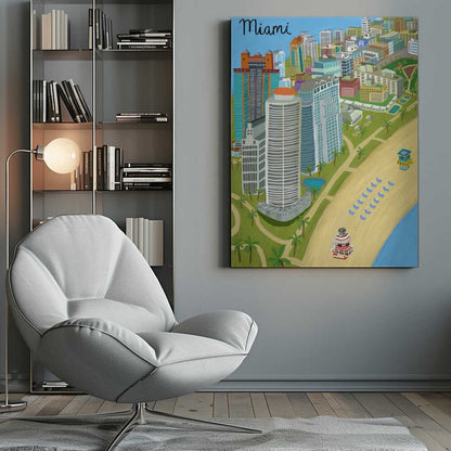 Miami Beach, Florida, USA by Artist Carla Daly Canvas Print Wall Art 1X2896645 - ART FEVER - Art Fever