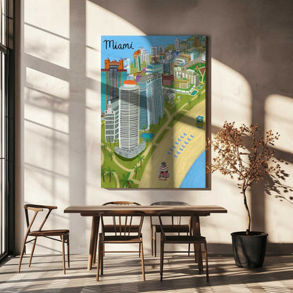 Miami Beach, Florida, USA by Artist Carla Daly Canvas Print Wall Art 1X2896645 - ART FEVER - Art Fever