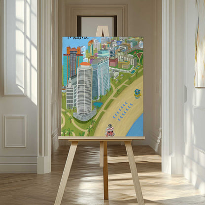 Miami Beach, Florida, USA by Artist Carla Daly Canvas Print Wall Art 1X2896645 - ART FEVER - Art Fever