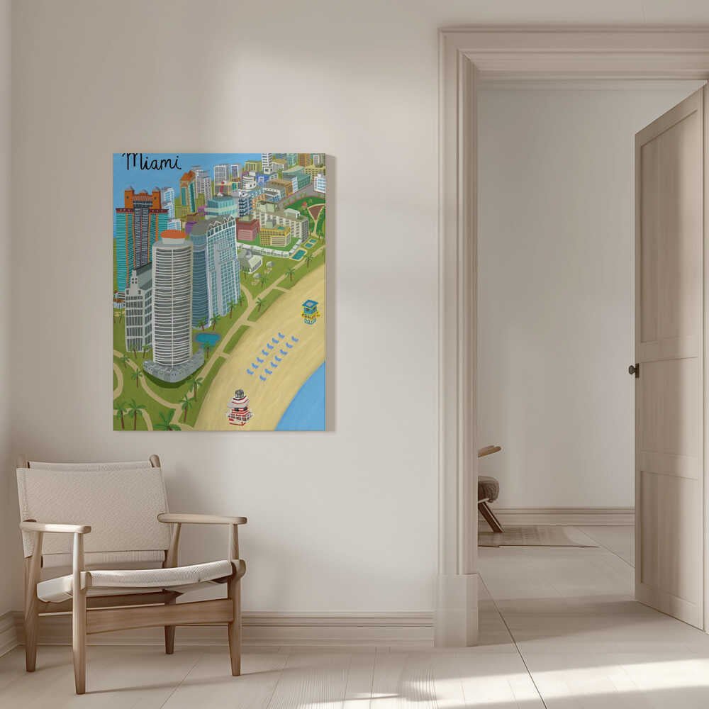 Miami Beach, Florida, USA by Artist Carla Daly Canvas Print Wall Art 1X2896645 - ART FEVER - Art Fever