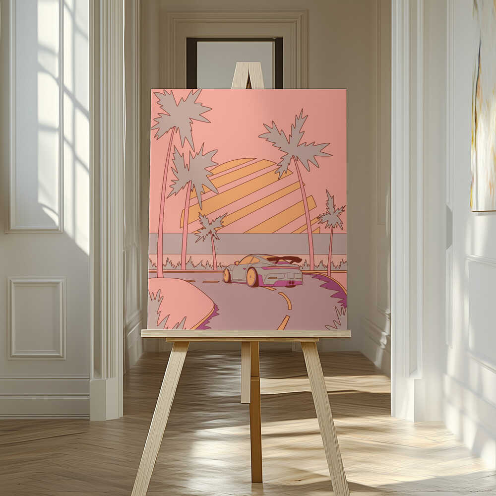 Miami drive Canvas Print Wall Art 1X3307804 - ART FEVER - Art Fever