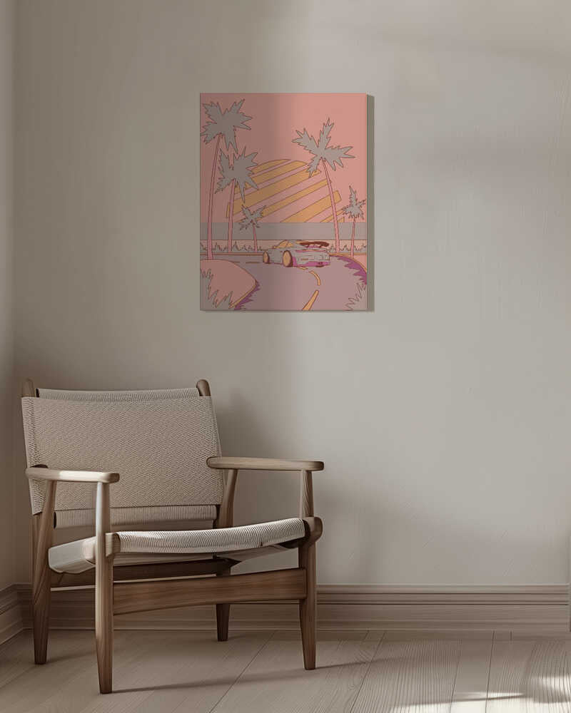 Miami drive Canvas Print Wall Art 1X3307804 - ART FEVER - Art Fever