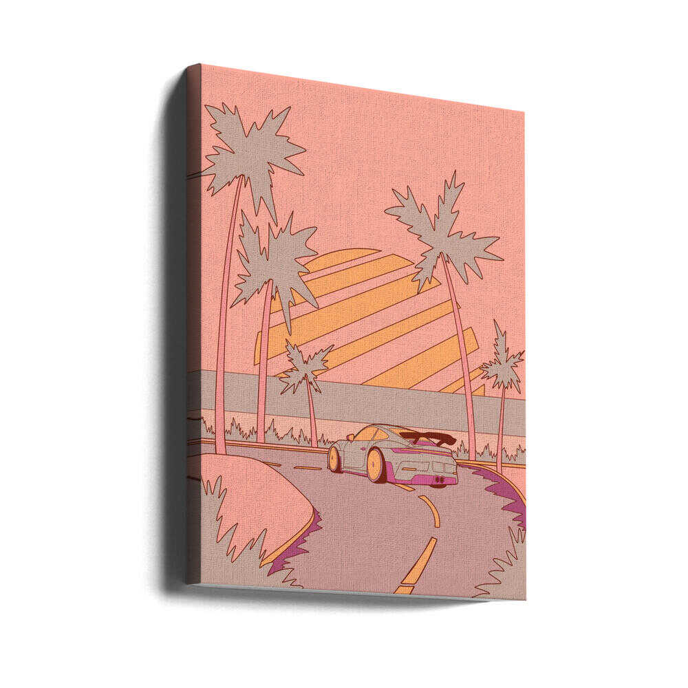 Miami drive Canvas Print Wall Art 1X3307804 - ART FEVER - Art Fever