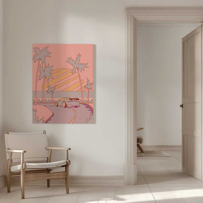 Miami drive Canvas Print Wall Art 1X3307804 - ART FEVER - Art Fever