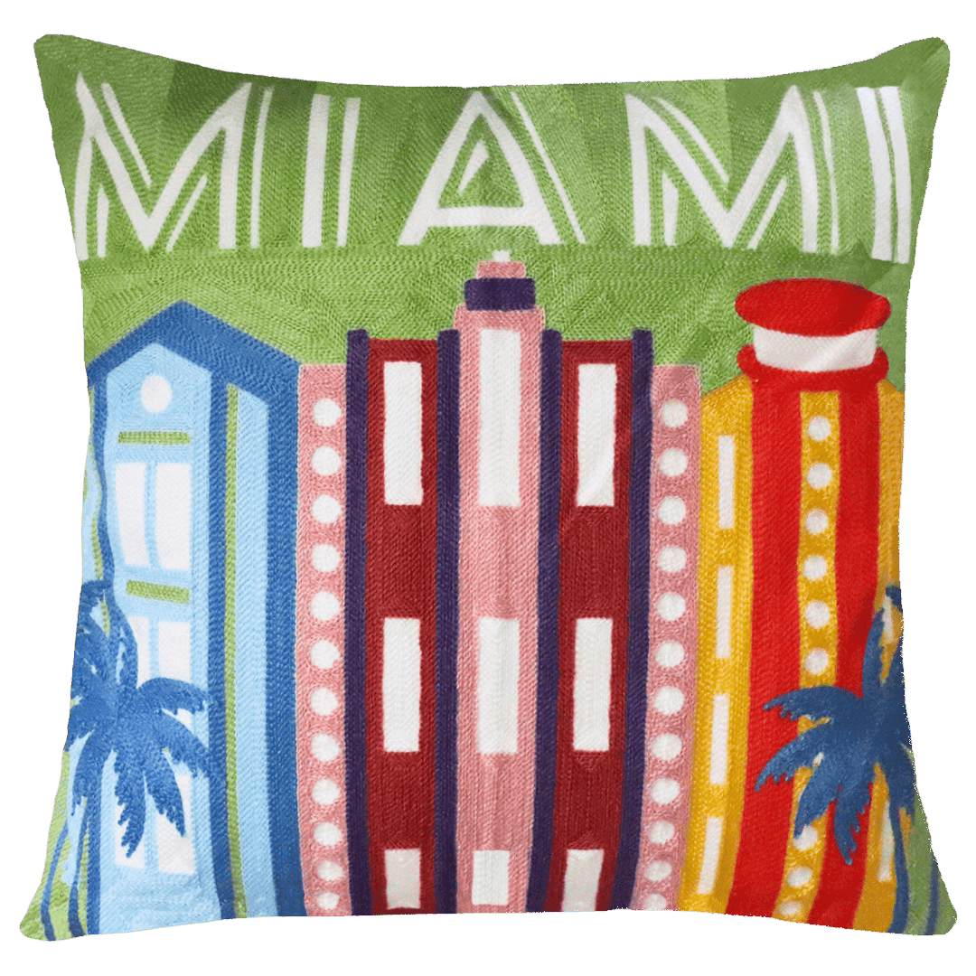 Miami Needlepoint Cushion - The Pillow Drop - Art Fever