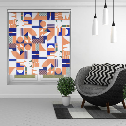 Mid Century Grid Pattern Printed Picture Photo Roller Blind - 1X2630386 - Pictufy - Art Fever