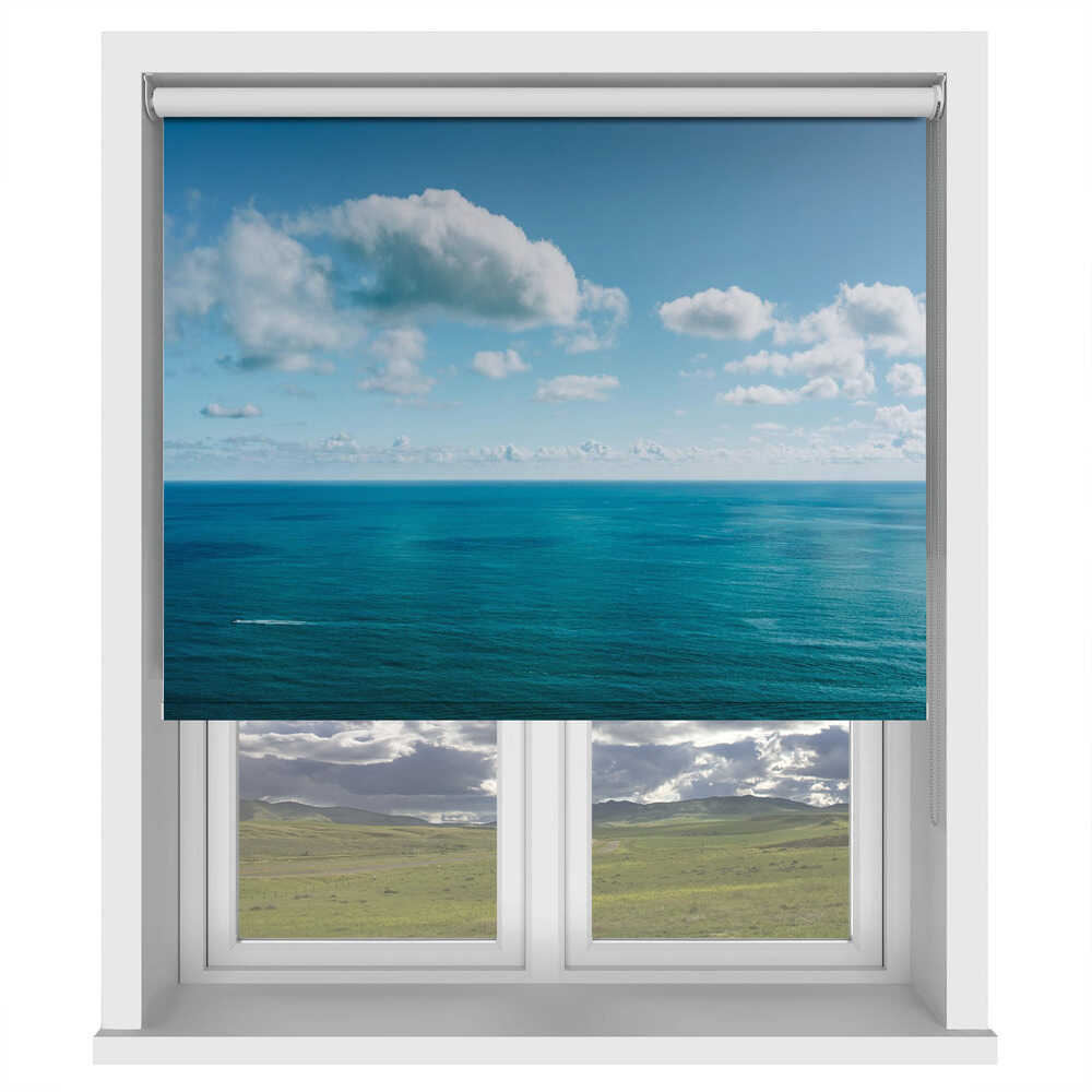 Minimalist Turquoise Ocean Seascape Printed Roller Blind - 1X2758439 - Art Fever - Art Fever