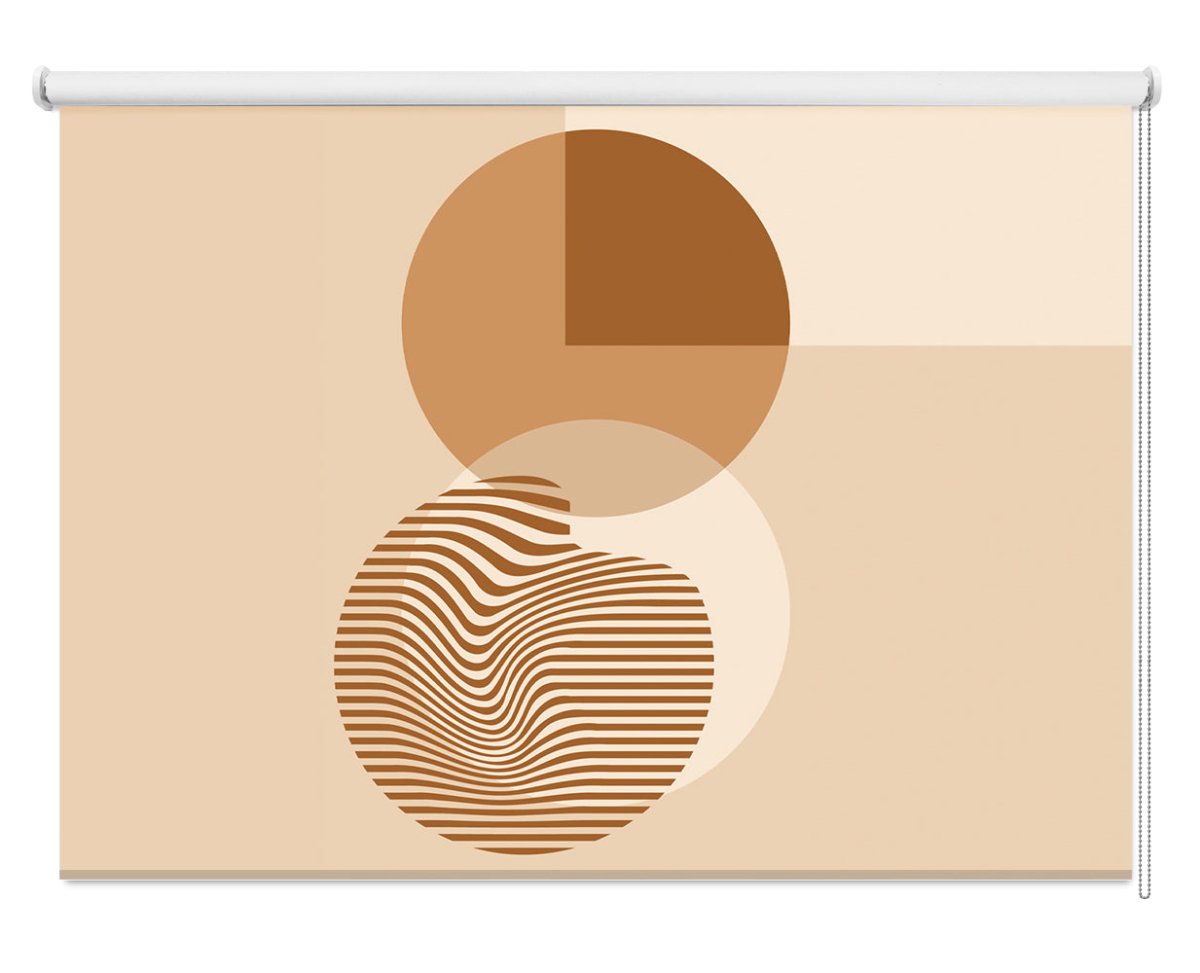 Modern Bauhaus Earth Tone Printed Picture Photo Roller Blind - RB1435 - Art Fever - Art Fever
