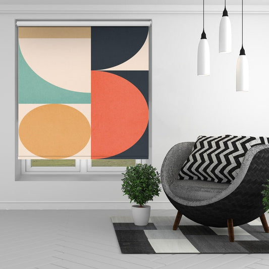 Modern Geometric Colour Blocks Printed Roller Blind - 1X2889971 - Art Fever - Art Fever