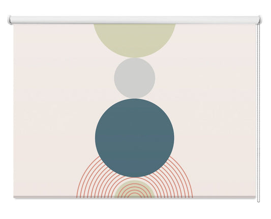 Modern mid - century Bohemian Art Printed Picture Photo Roller Blind - RB1438 - Art Fever - Art Fever