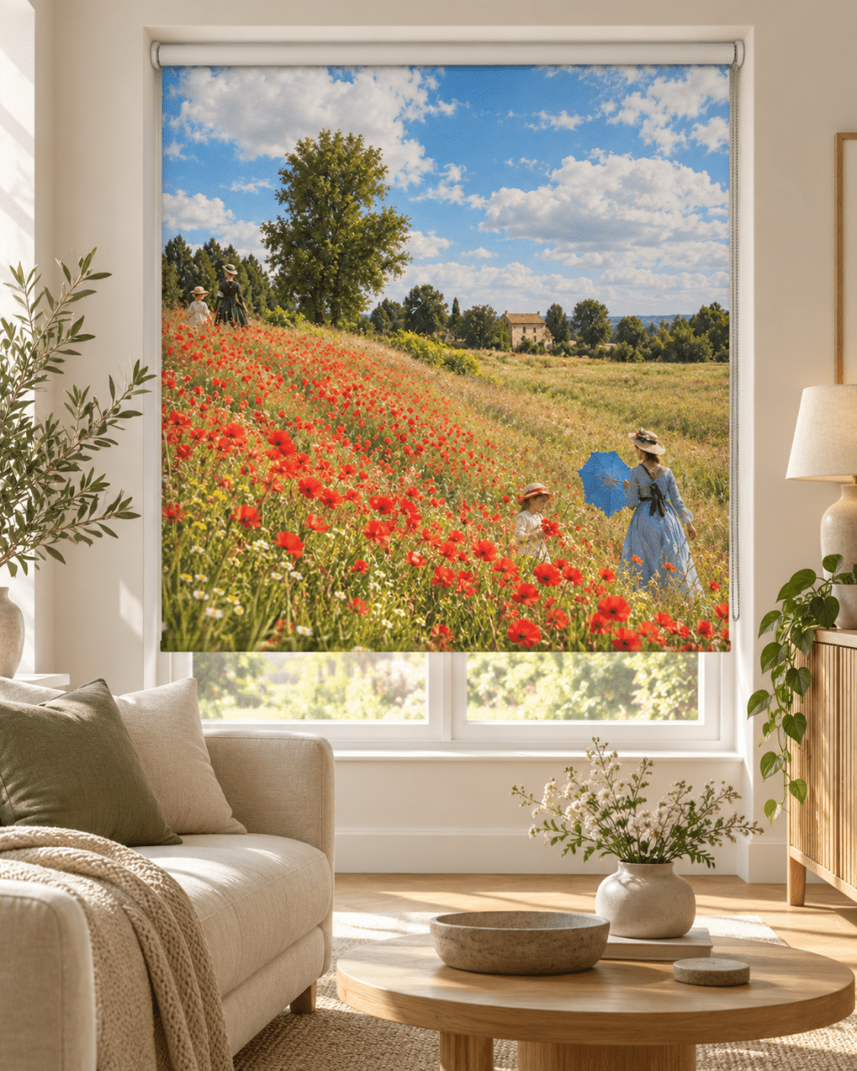 Monet – Poppy Field Reimagined Printed Picture Roller Blind - RB1501 - Art Fever - Art Fever