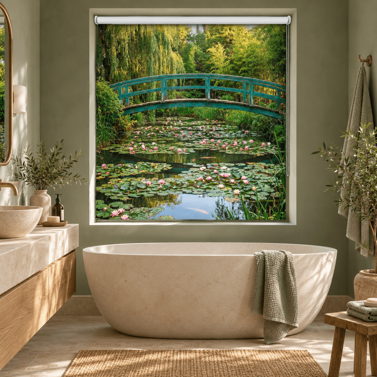 Monet - The Japanese Footbridge Reimagined Printed Picture Roller Blind - RB1506 - Art Fever - Art Fever