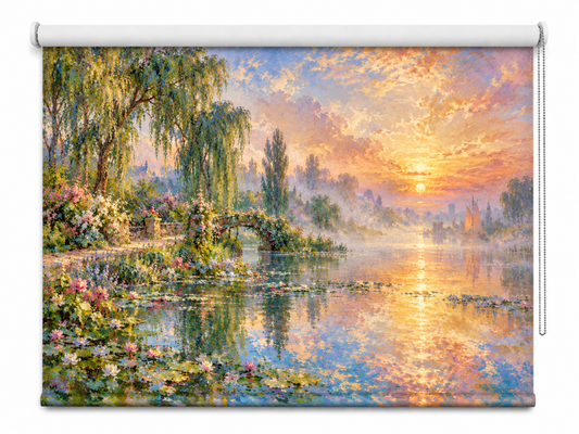 Monet × Turner — Golden Hour at Giverny Reimagined Printed Picture Roller Blind - RB1519 - Art Fever - Art Fever