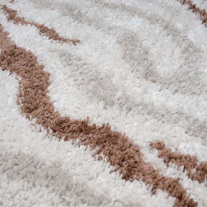 Moodi Shaggy Cream/Terra Savara Rug - The Rugs - Art Fever